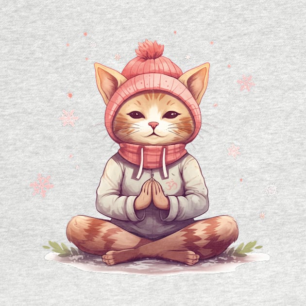 Yoga Meditation Christmas Cat I OM by ByMine